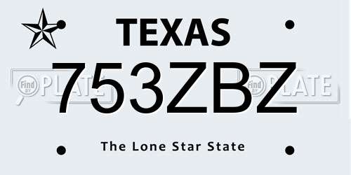 753ZBZ Texas License Plate