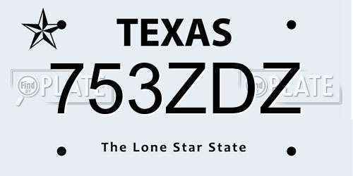 753ZDZ Texas License Plate