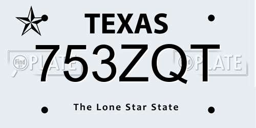753ZQT Texas License Plate