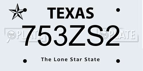 753ZS2 Texas License Plate
