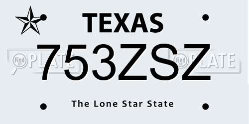 753ZSZ Texas License Plate