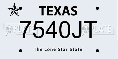 7540JT Texas License Plate