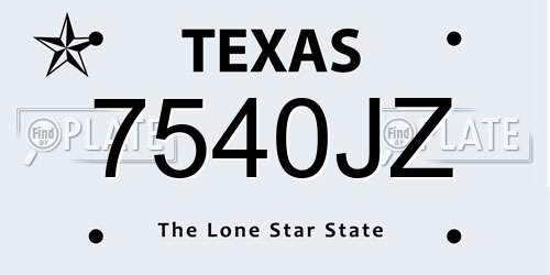 7540JZ Texas License Plate