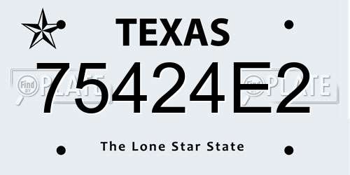 75424E2 Texas License Plate