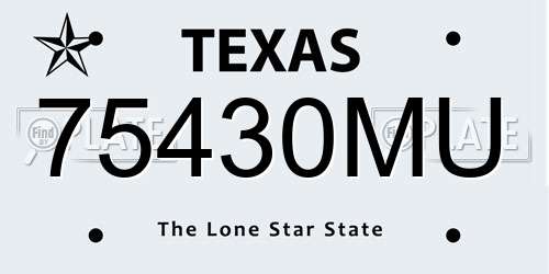75430MU Texas License Plate