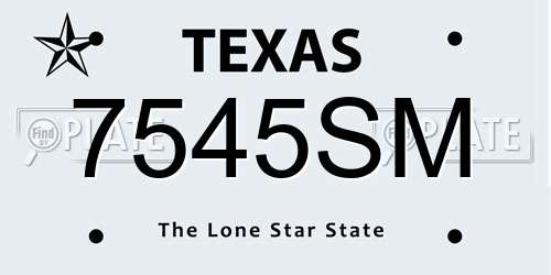 7545SM Texas License Plate