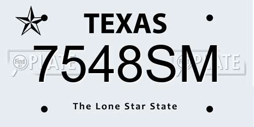 7548SM Texas License Plate