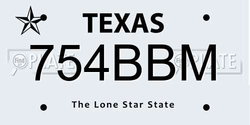 754BBM Texas License Plate