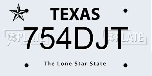 754DJT Texas License Plate