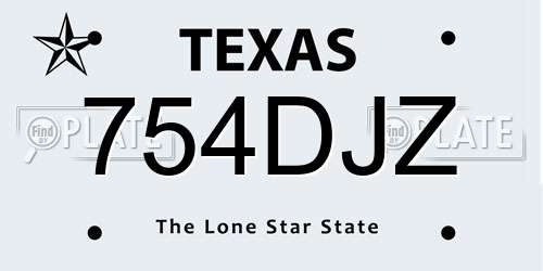 754DJZ Texas License Plate