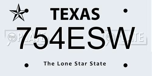 754ESW Texas License Plate