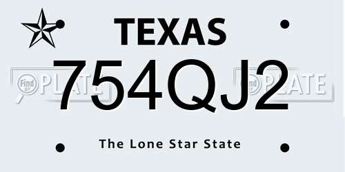 754QJ2 Texas License Plate