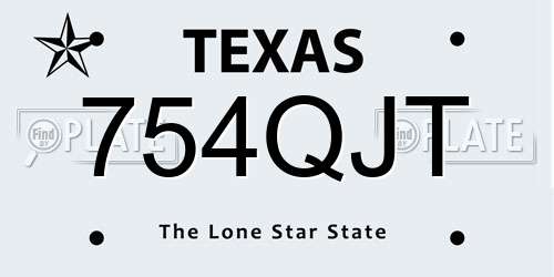 754QJT Texas License Plate