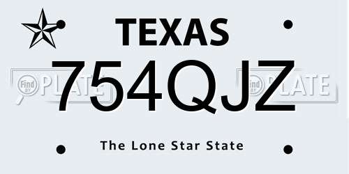 754QJZ Texas License Plate