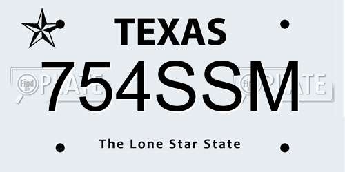 754SSM Texas License Plate