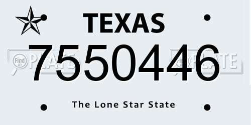 7550446 Texas License Plate