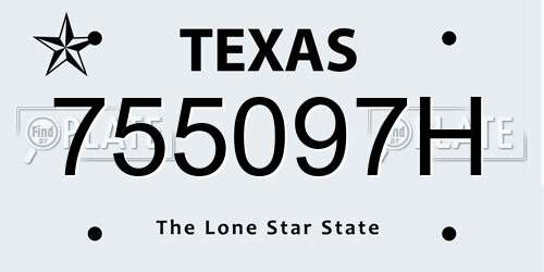 755097H Texas License Plate
