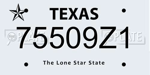 75509Z1 Texas License Plate