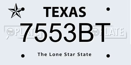 7553BT Texas License Plate