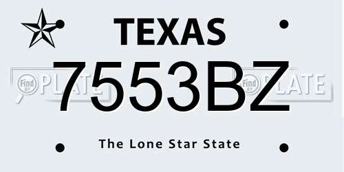 7553BZ Texas License Plate
