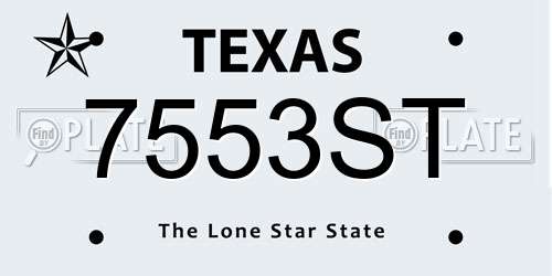 7553ST Texas License Plate