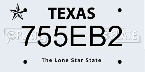 755EB2 Texas License Plate
