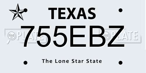 755EBZ Texas License Plate