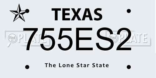 755ES2 Texas License Plate