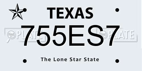 755ES7 Texas License Plate