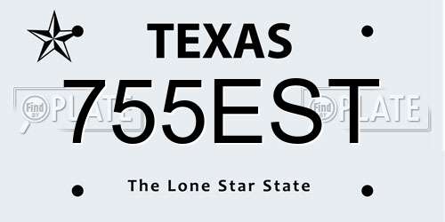 755EST Texas License Plate
