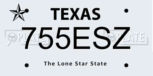 755ESZ Texas License Plate