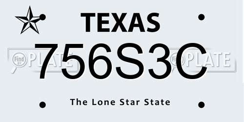 756S3C Texas License Plate