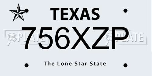 756XZP Texas License Plate