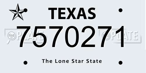 7570271 Texas License Plate