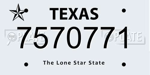 7570771 Texas License Plate