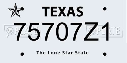 75707Z1 Texas License Plate