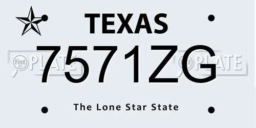 7571ZG Texas License Plate
