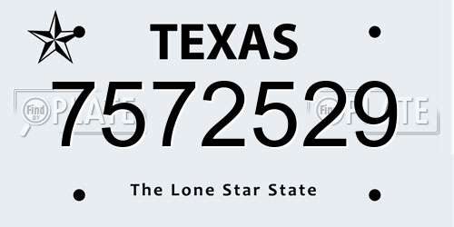 7572529 Texas License Plate