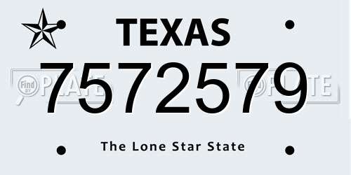 7572579 Texas License Plate