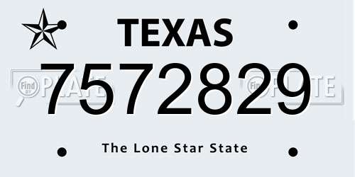 7572829 Texas License Plate