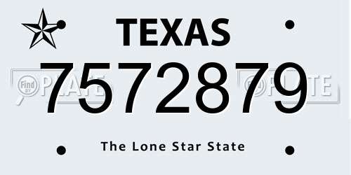 7572879 Texas License Plate
