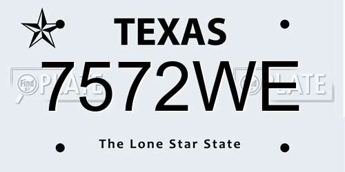 7572WE Texas License Plate