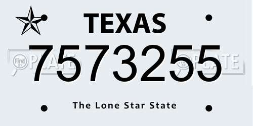 7573255 Texas License Plate