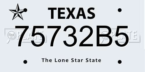 75732B5 Texas License Plate