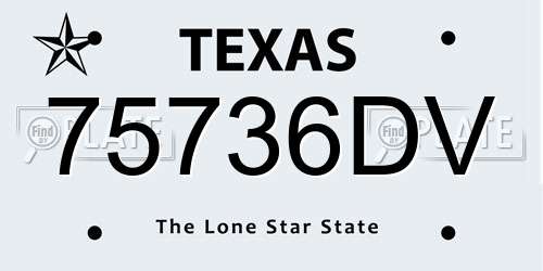 75736DV Texas License Plate