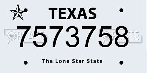 7573758 Texas License Plate
