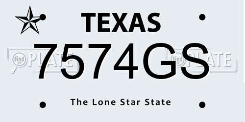 7574GS Texas License Plate