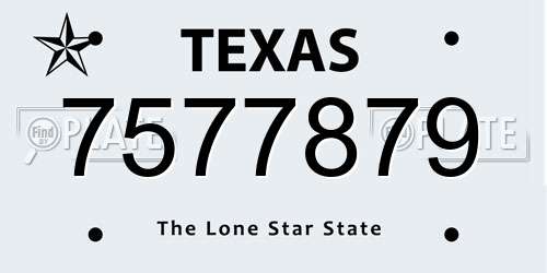 7577879 Texas License Plate