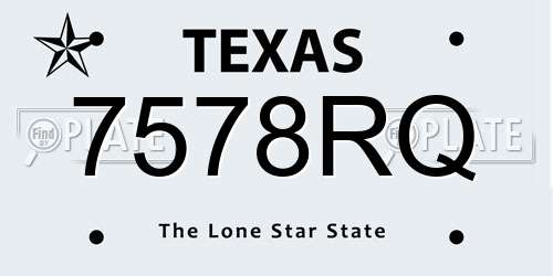 7578RQ Texas License Plate