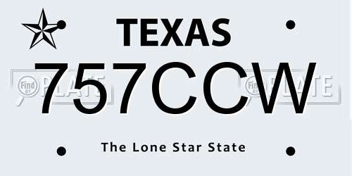 757CCW Texas License Plate